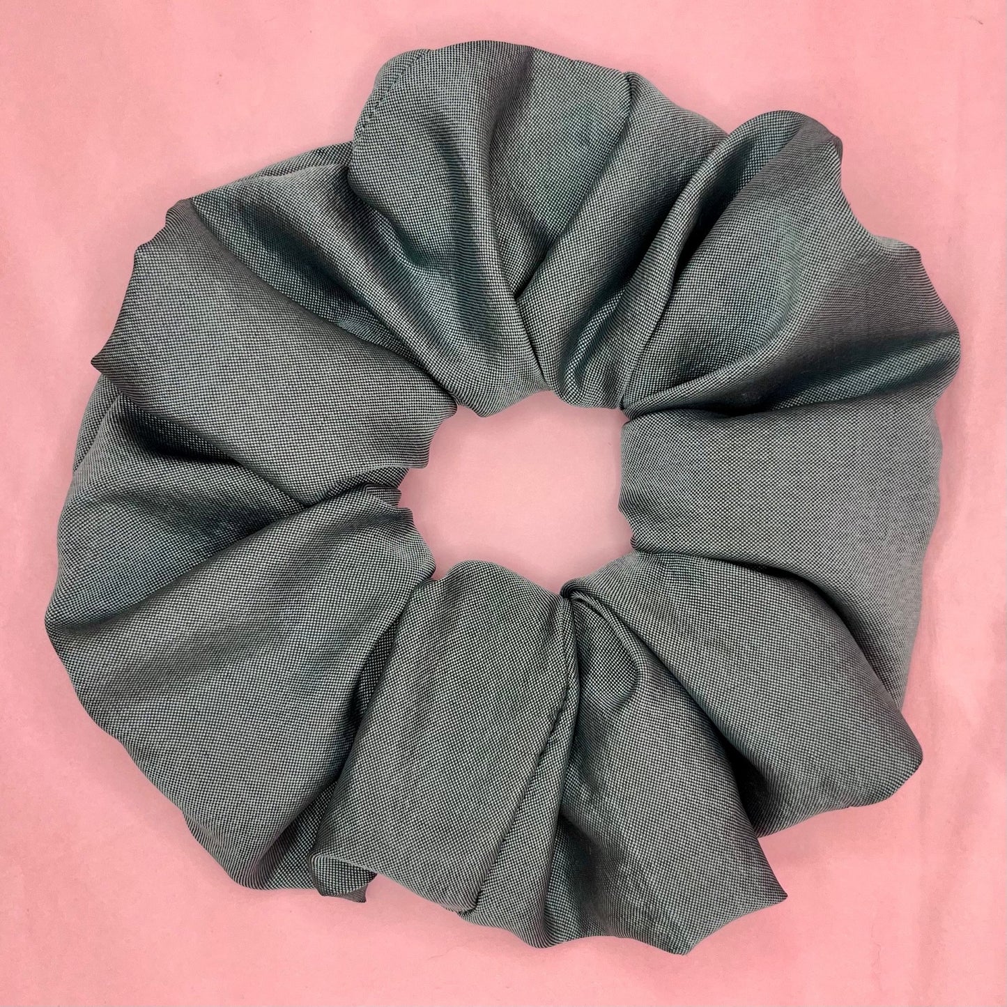 Handmade silky grey blue scrunchie