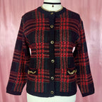 1980s tartan cardigan, by Just For Petites, size 10