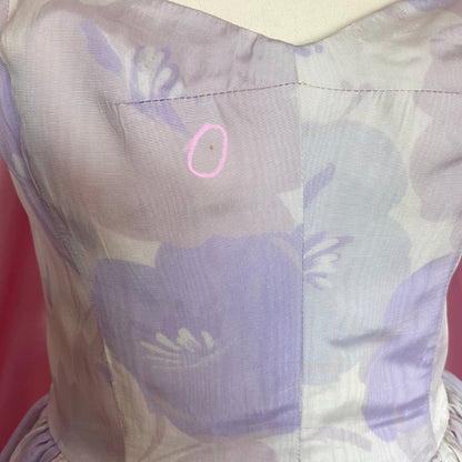 1980s pastel floral prom dress, by Frank Usher, size 8