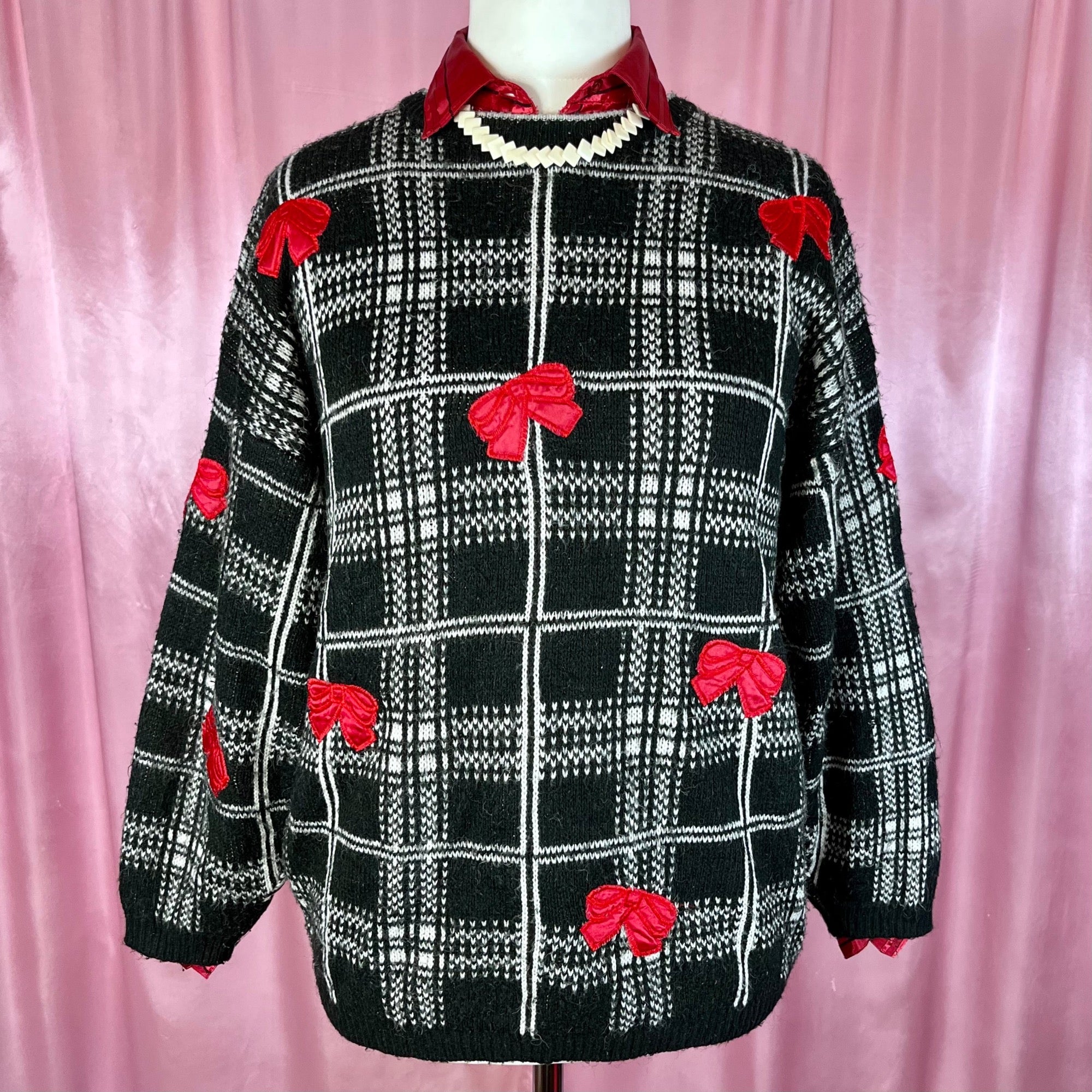 1980s Black appliqué jumper, by Cote á Cote, size 14