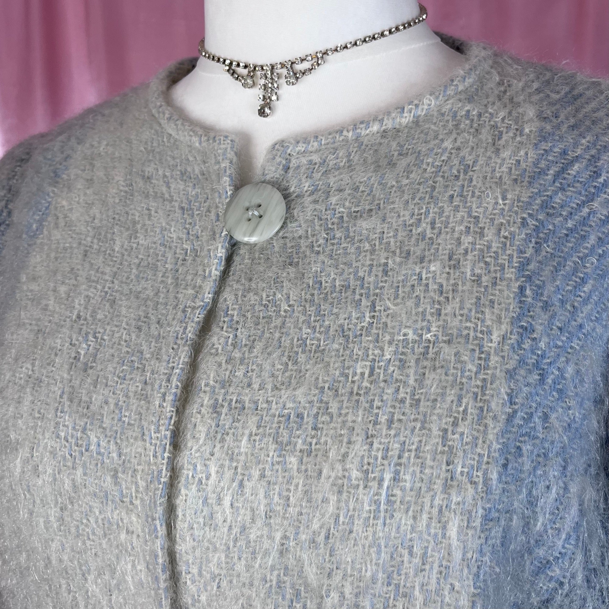 1980s Blue mohair jacket, by Berger Pledd, size 16