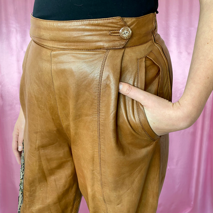 1980s leather embellished trousers, by Cesare Piccini, size 10