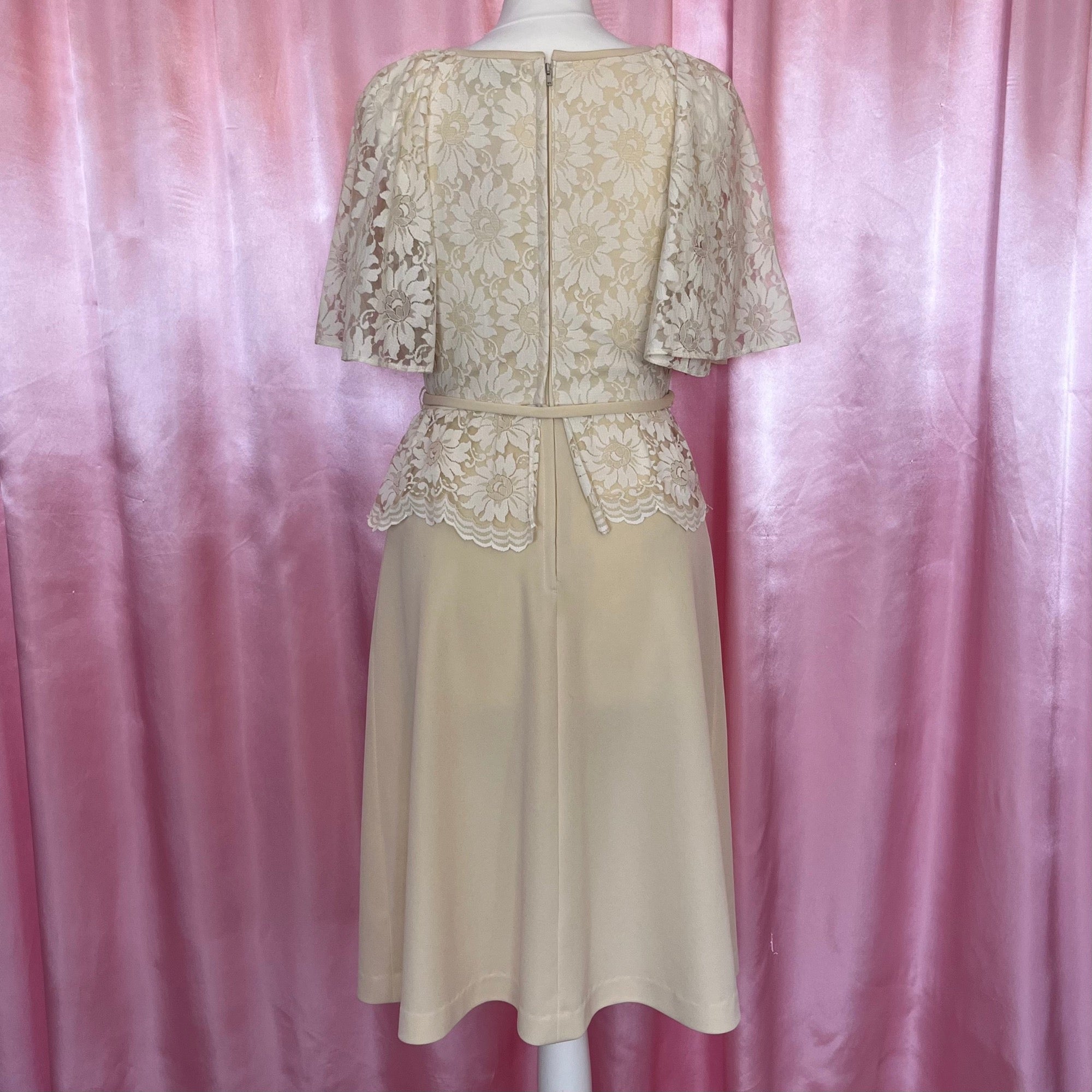 1970s Beige lace dress, by Dandi @ Berketex, size 8