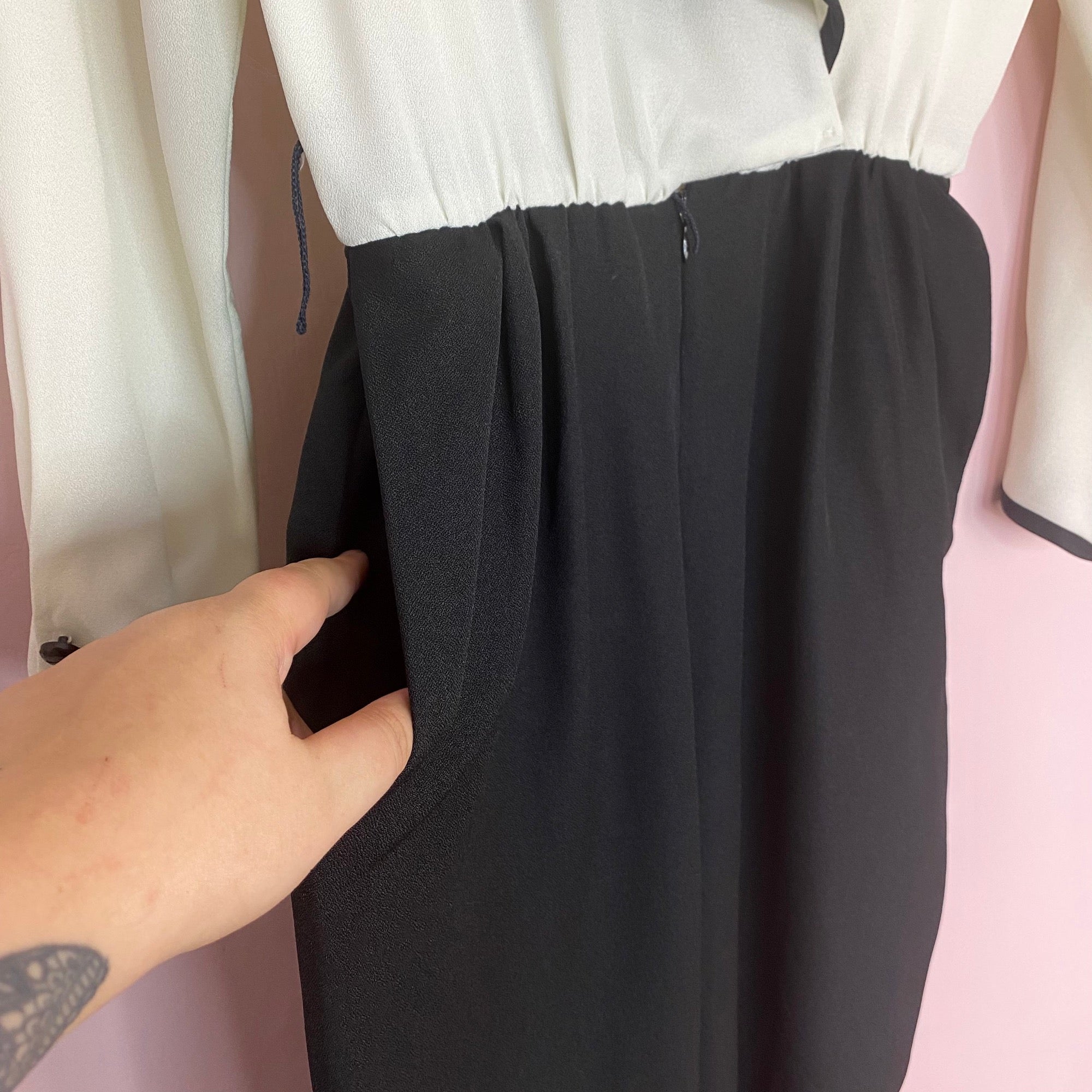 1980s Black & White jumpsuit, by Caron, size 10