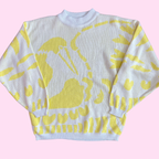 1980s yellow patterned jumper, unbranded, size 18