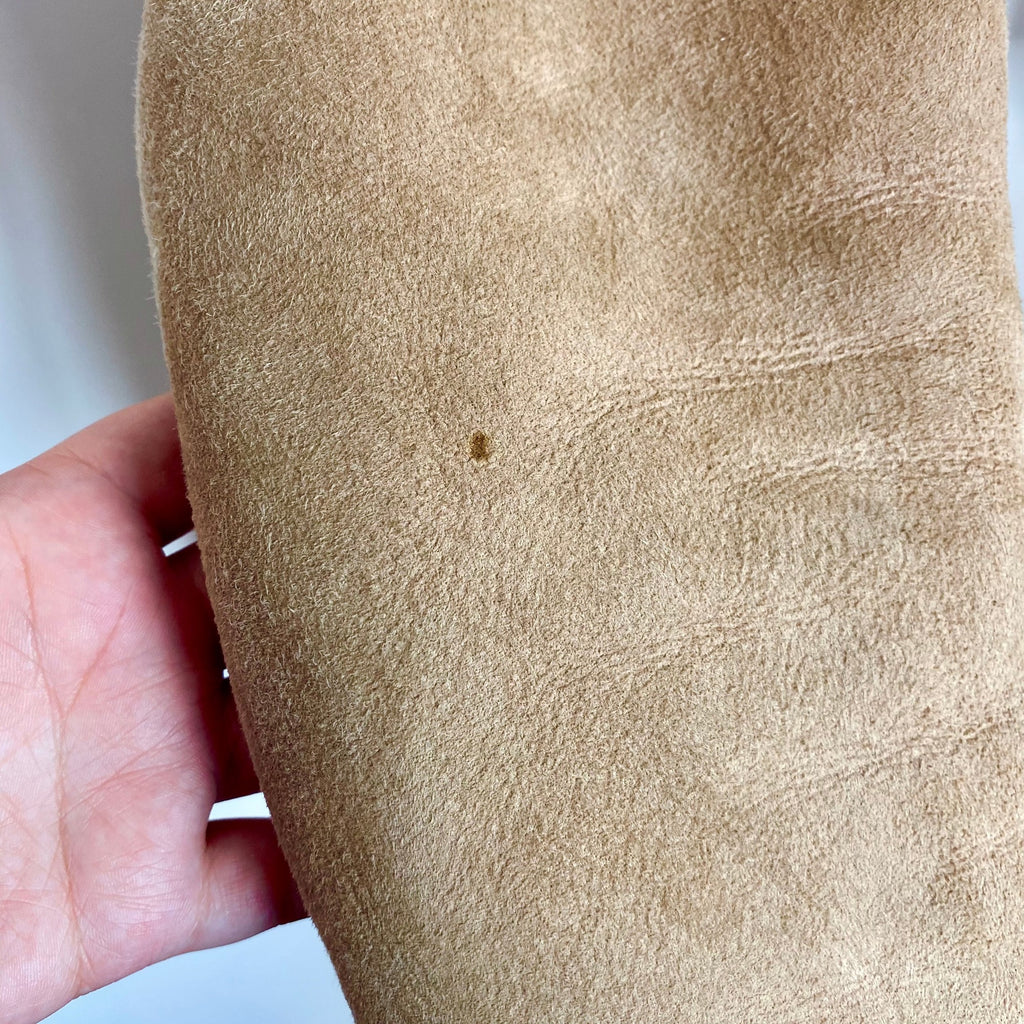 1970s Tan suede shearling coat, unbranded, size 6