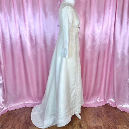 1960s Cream A-Line wedding dress, unbranded, size 8