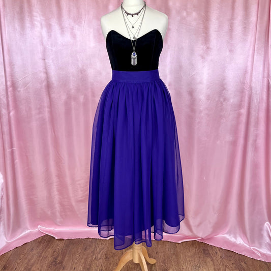 1980s Purple prom skirt, by Richards, size 8