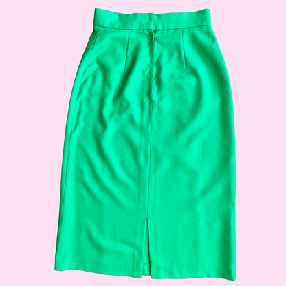 1970s Bright Green midi skirt, by Mistermonte, size 4