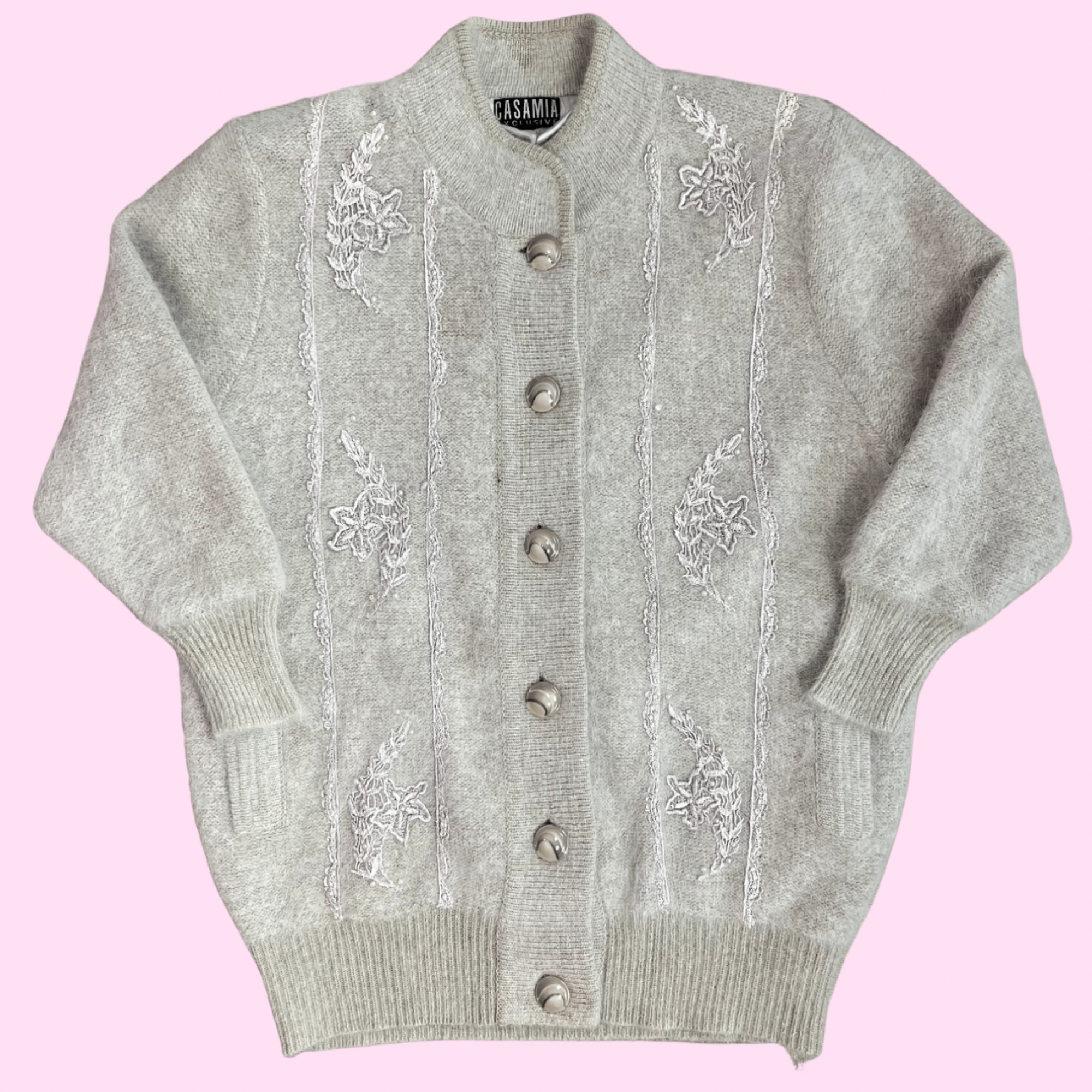 1990s Blush embroidered coatigan, by Cindrela, size 16