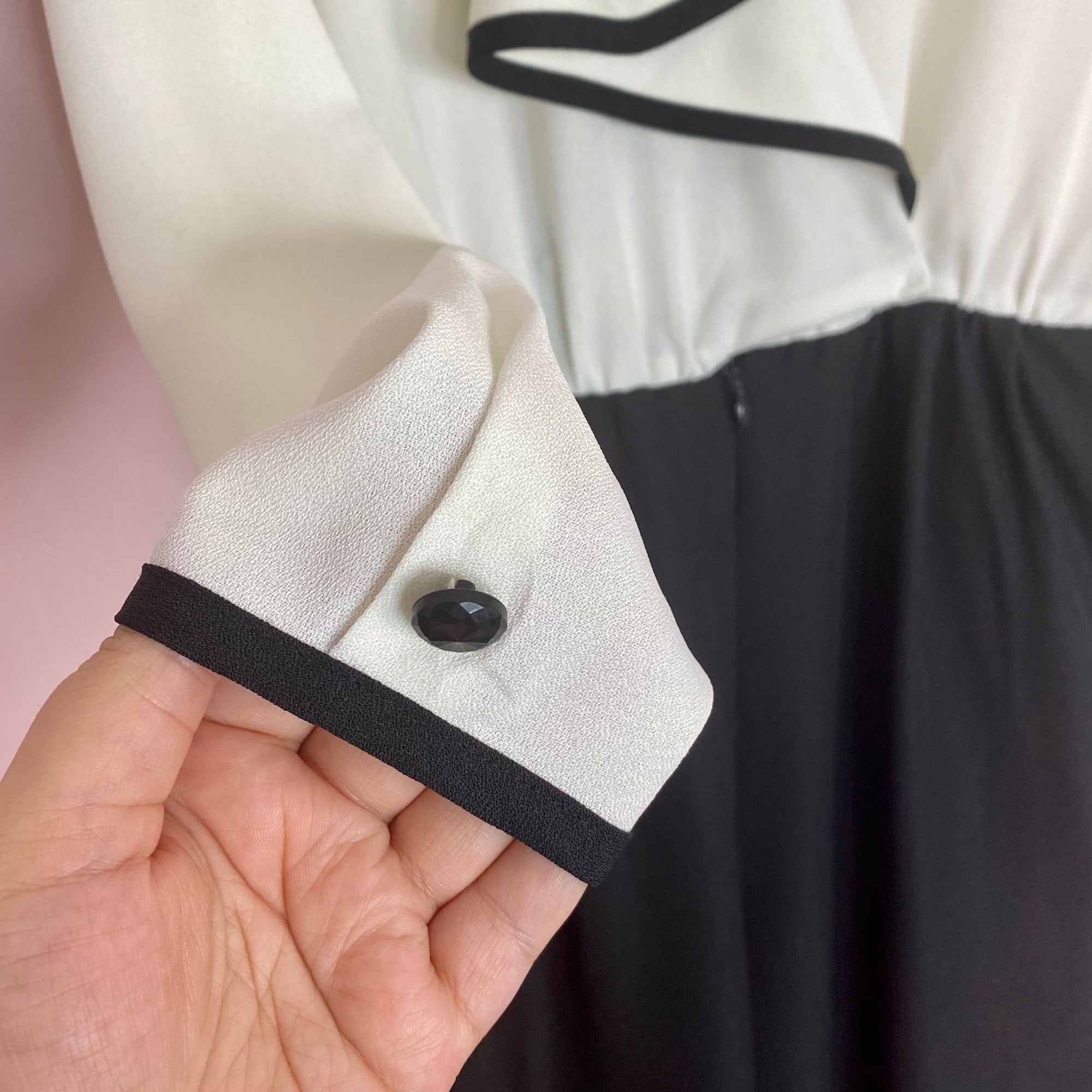 1980s Black & White jumpsuit, by Caron, size 10