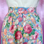 1970s pastel cotton prairie skirt, by Legends, size 6