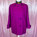 1980s Magenta wool coat, by Windsmoor, size 16