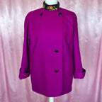 1980s Magenta wool coat, by Windsmoor, size 16