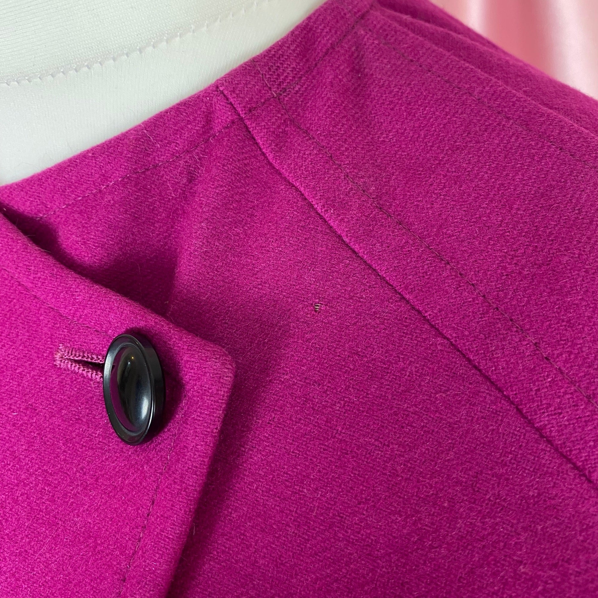 1980s Magenta wool coat, by Windsmoor, size 16