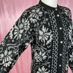 1980s Black patterned cardigan, by St Michael, size 8