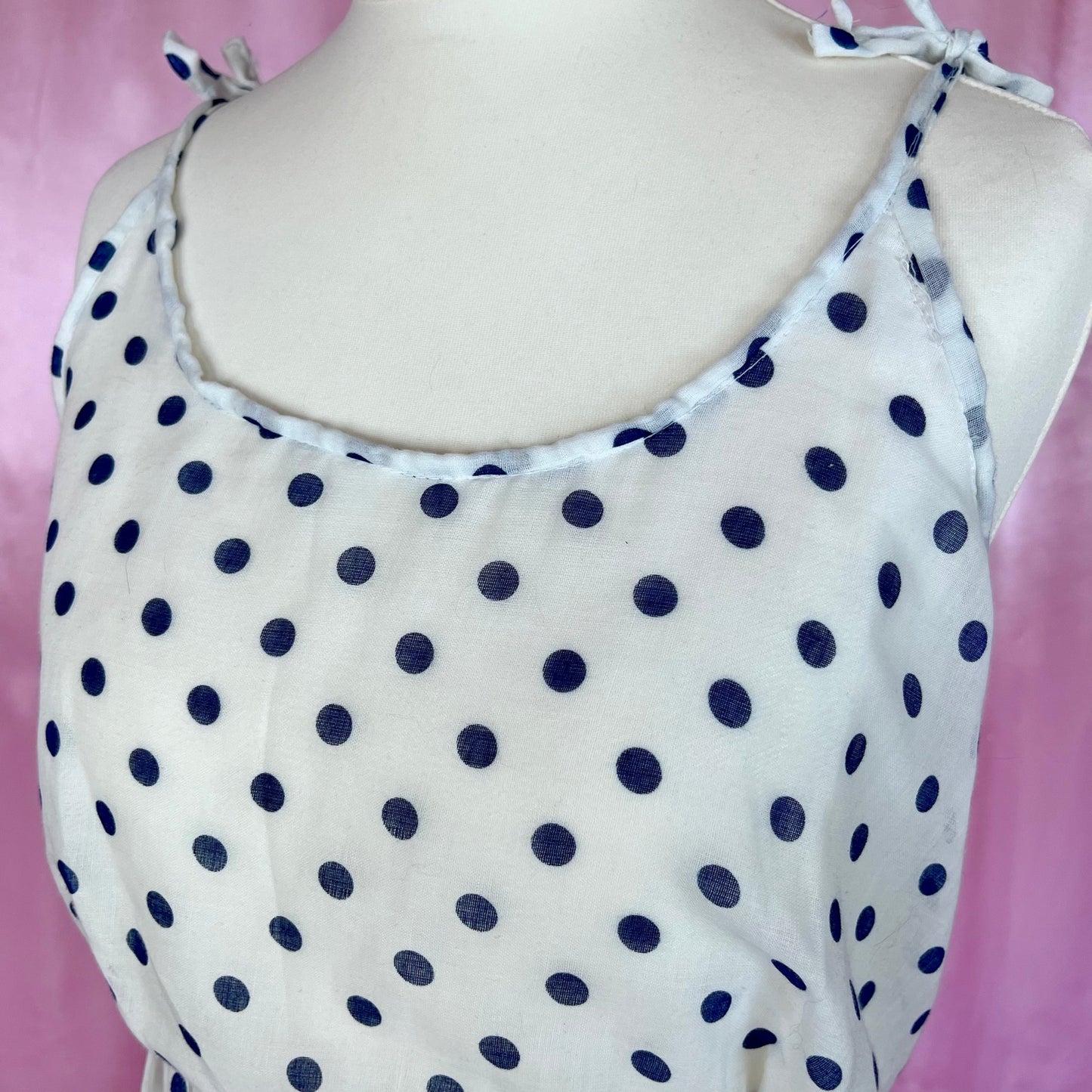 1970 polka dot prairie dress, unbranded, size 6