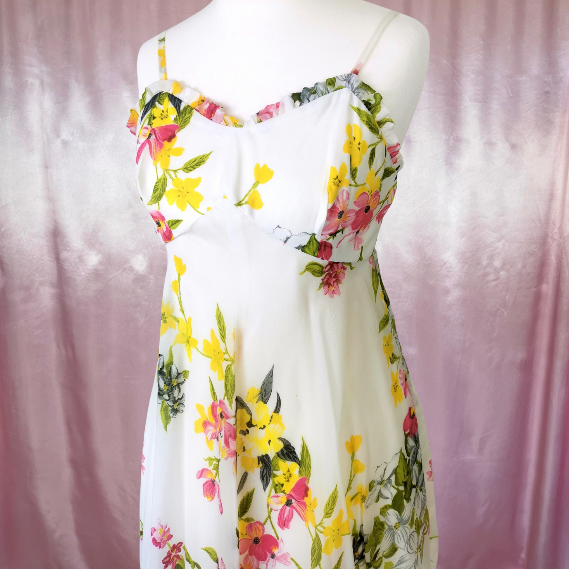 1970s floral floaty maxi dress unbranded size 6 Scarlett