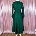 1970s Forest Green maxi dress, unbranded, size 12