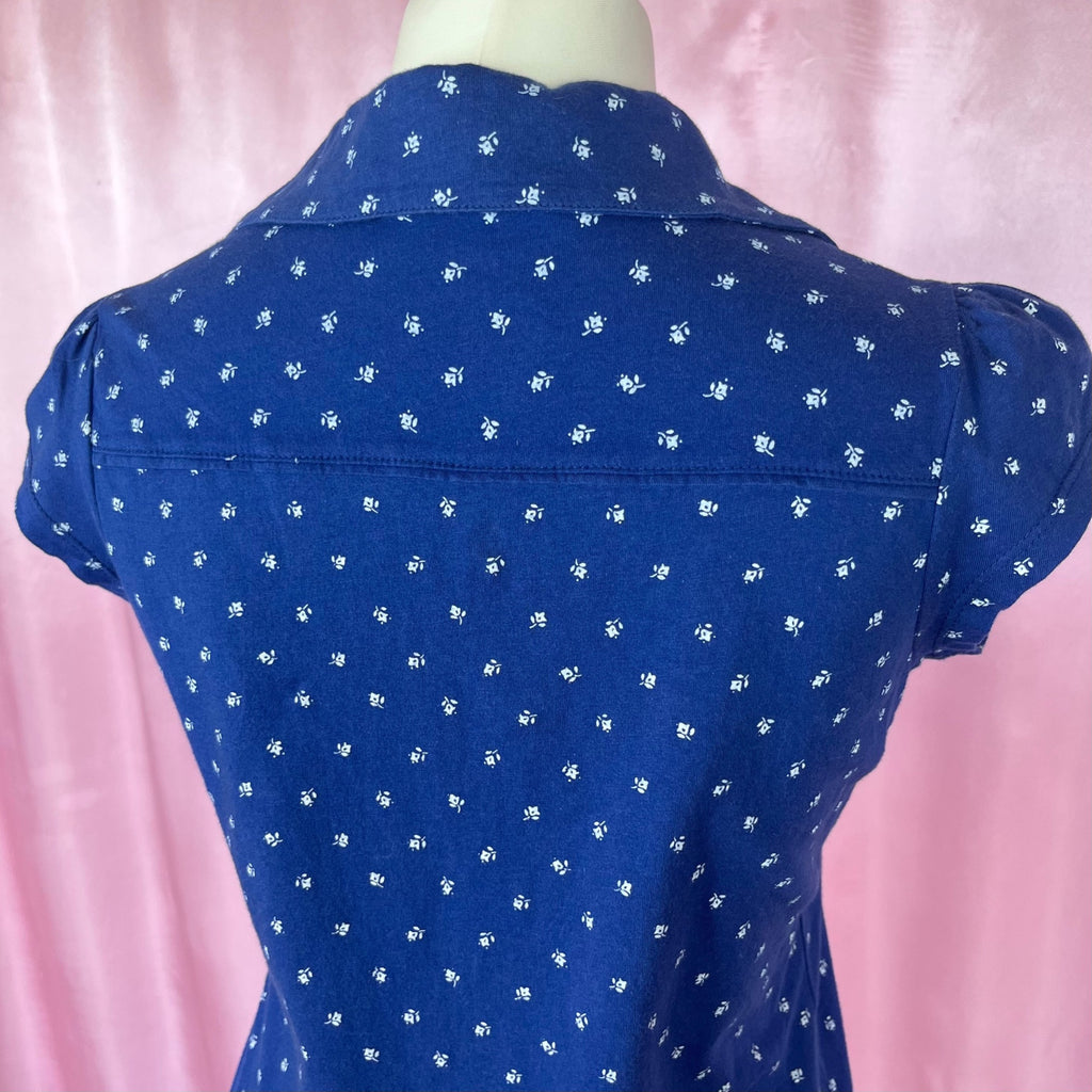 Y2K royal blue polo tee, by New Look, size 6