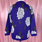 1980s purple floral jumper, by Pierre Cardin, size 14