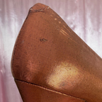 1980s metallic copper heels, by Laceys Footwear, size 5/38