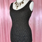 1990s Black Crochet dress, by Dorothy Perkins, size 12