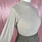 1990s slinky Silver mock neck, by Molder, size 14