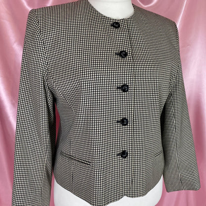 1990s boxy houndstooth jacket, by St Michael, size 18