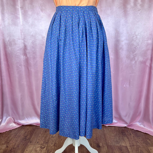 1980s ditsy print half circle skirt, by Jaeger, size 12