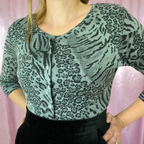 Y2K animal print cardigan, by Select, size 10