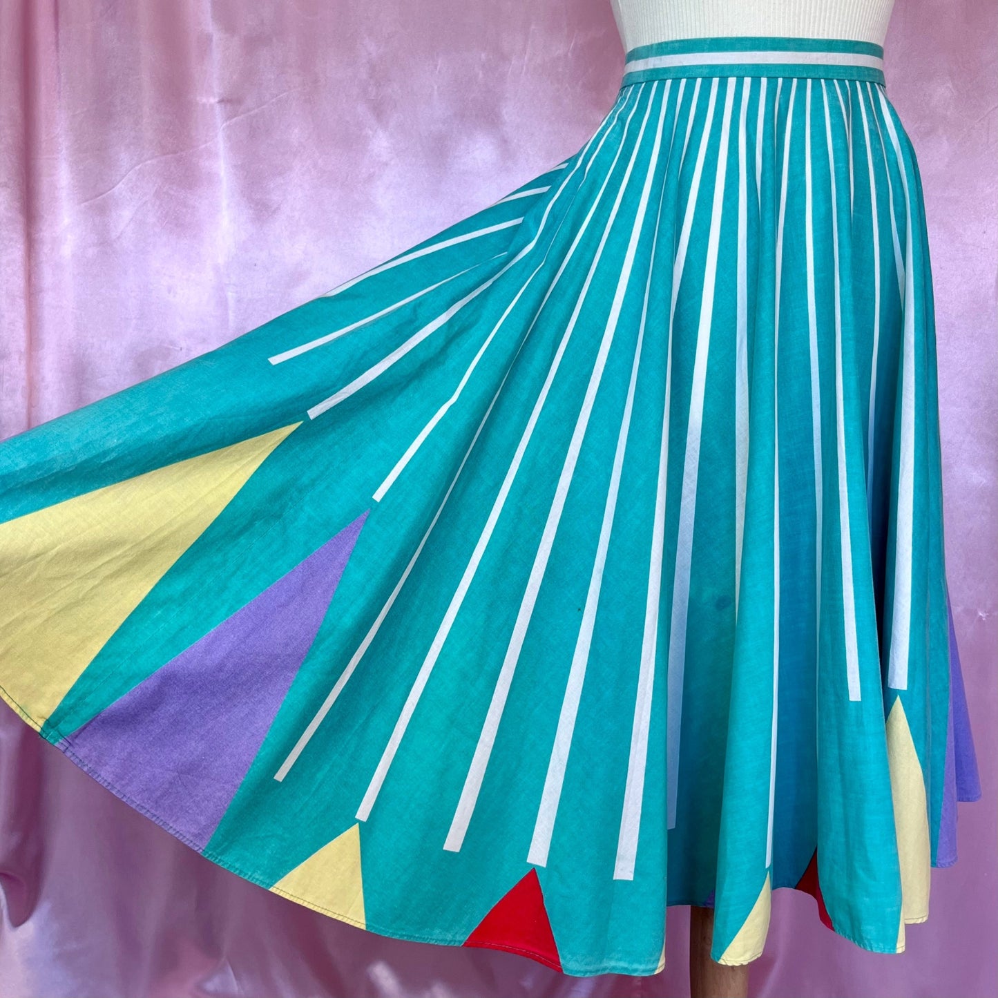 1980s Stripey circle skirt, by Heinzelmann, size 6