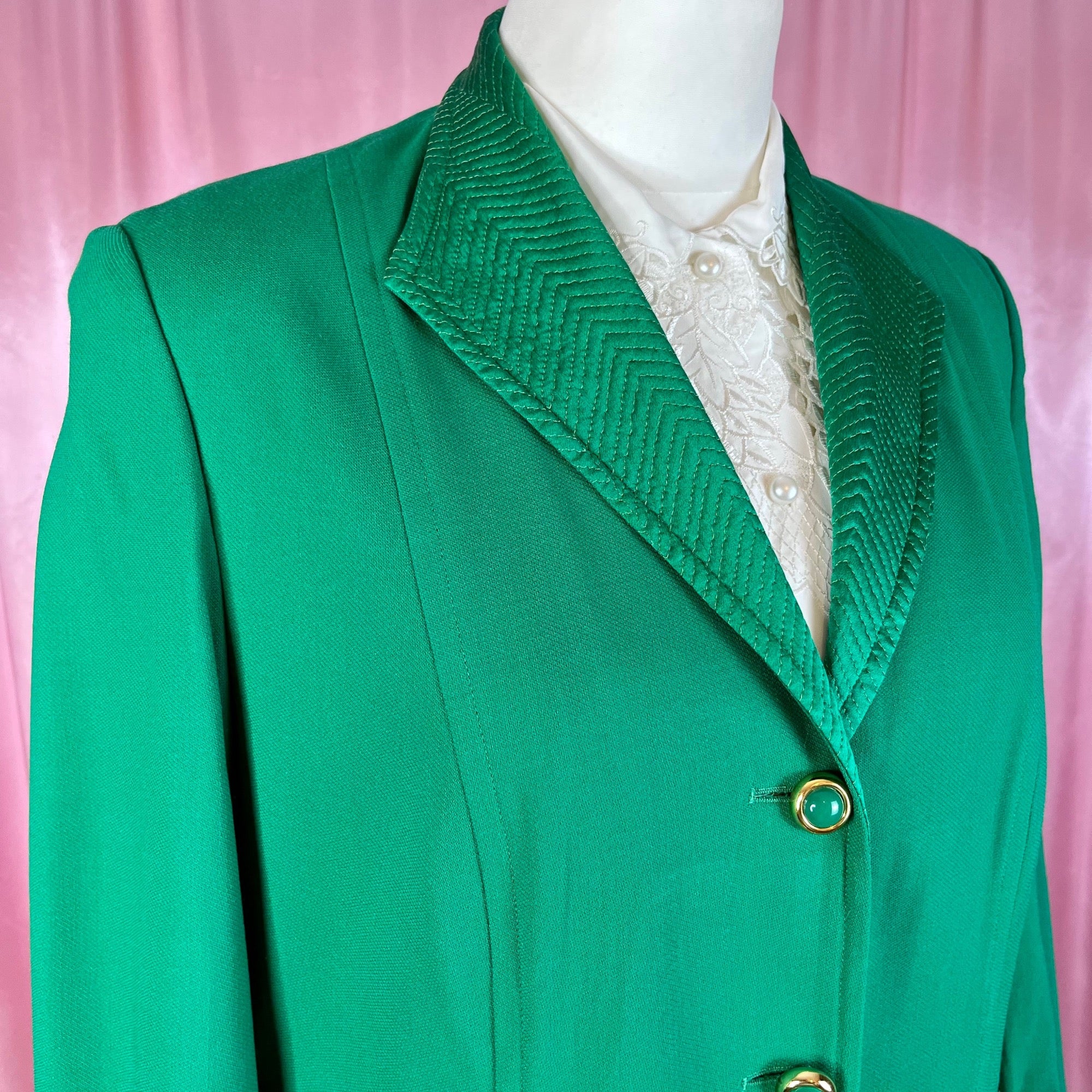 1980s Green wool blazer, by Antonette, size 16