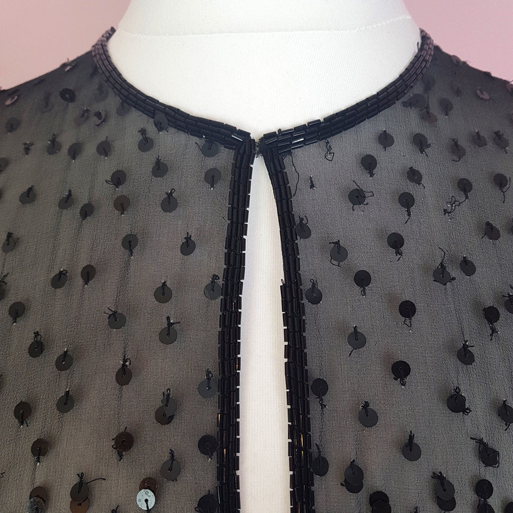 1980s Sheer sequin jacket, by Gina Bacconi, size 12/14