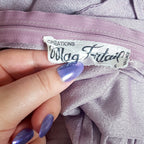 1970s lilac pleated dress, by Mag Fortail Paris, size 10