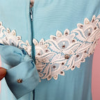 1960s Blue dress with appliqué, by California, size 8