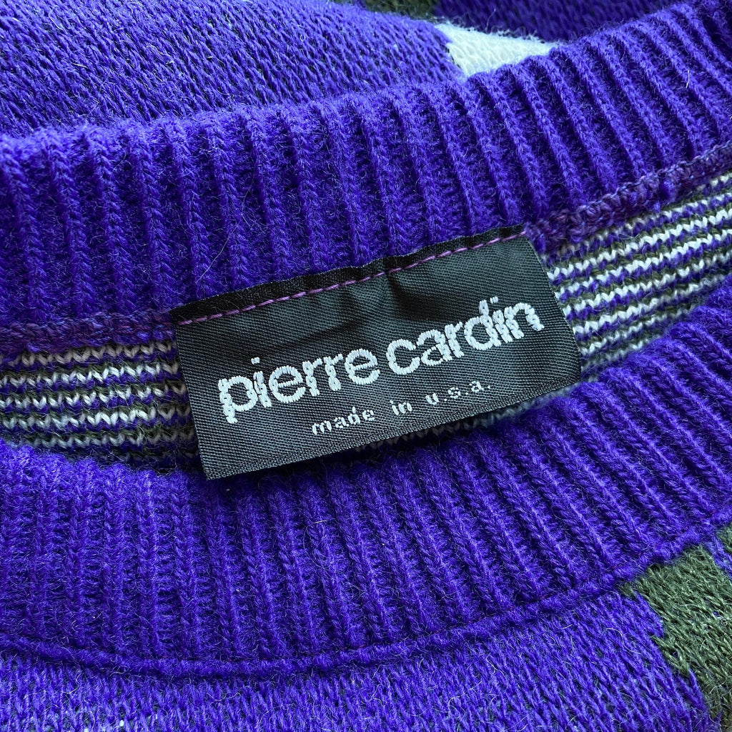 1980s purple floral jumper, by Pierre Cardin, size 14