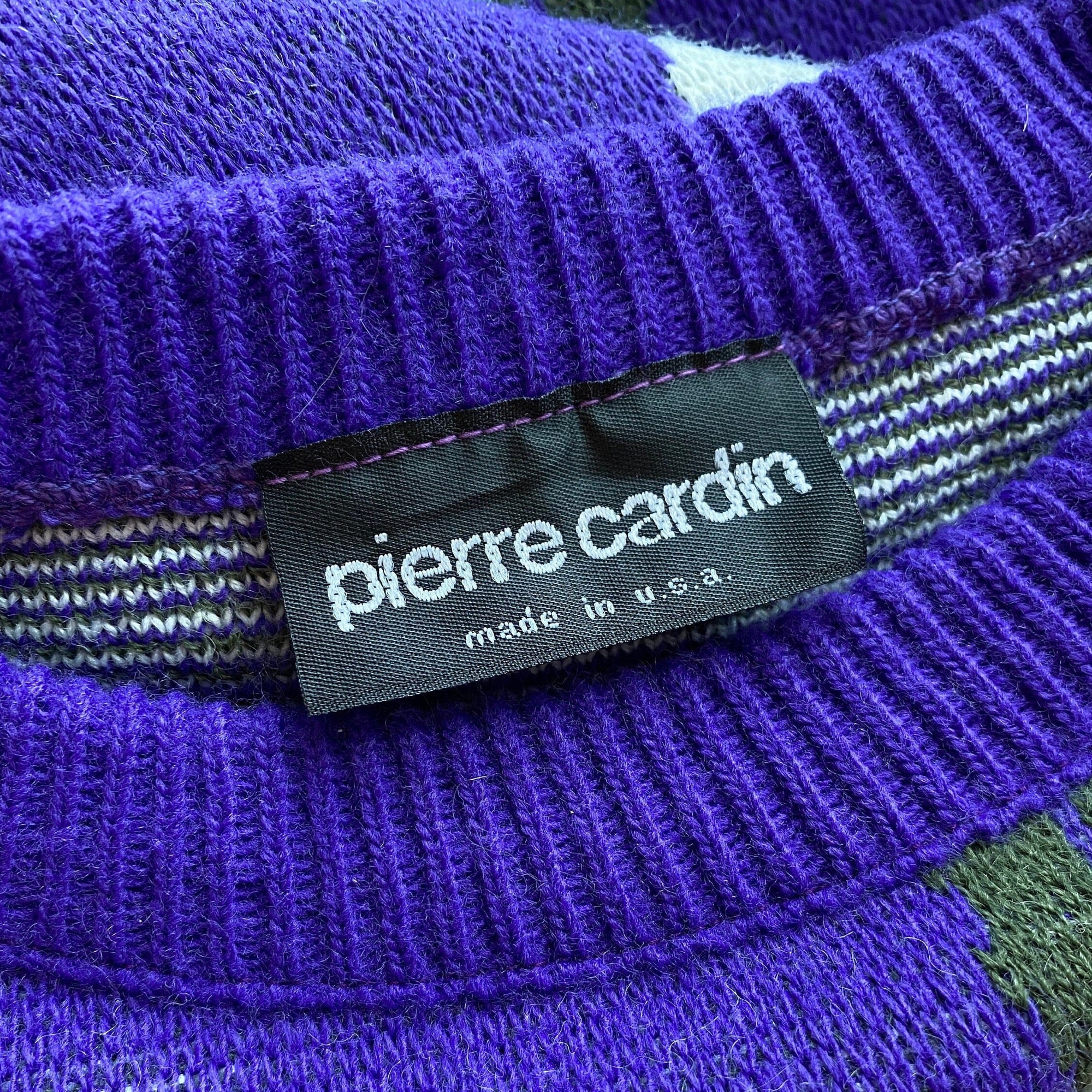 1980s purple floral jumper, by Pierre Cardin, size 14